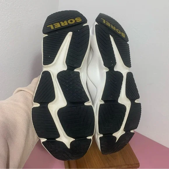 Sorel Kinetic Rnegd Strap Sneakers Breathable Mesh Fawn Sea Salt Women size 7 - Picture 6 of 10